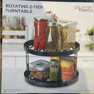 Gourmet Basics Rotating Turntable 2 Tier Black